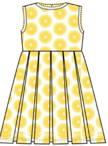 Daisy Jersey Pleated Dress