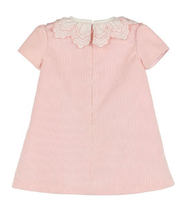 A-Line Corduroy Broderie Collar - Pink