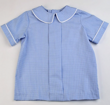 Load image into Gallery viewer, Pleat Front Blue Check Short Set 64800A