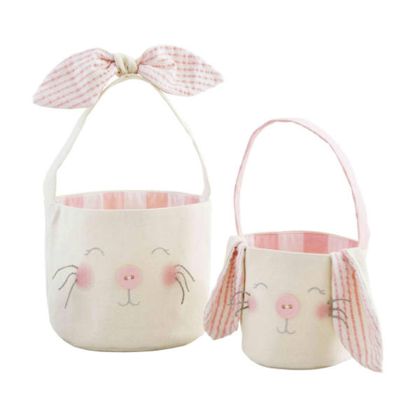 Pink Bunny Basket Set