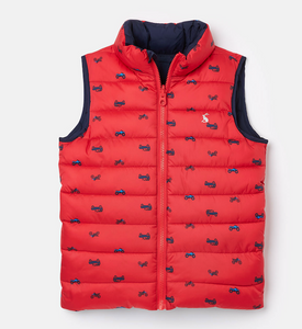Red Vehicles Puffer Vest
