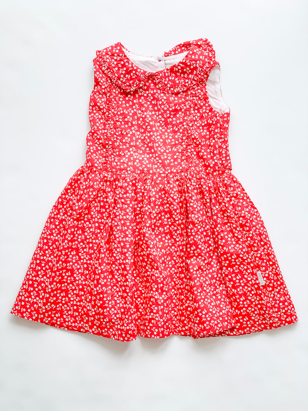 Cherries Print Dress-4-6 girls