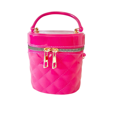 Jelly Little Bucket Crossbody - Hot Pink