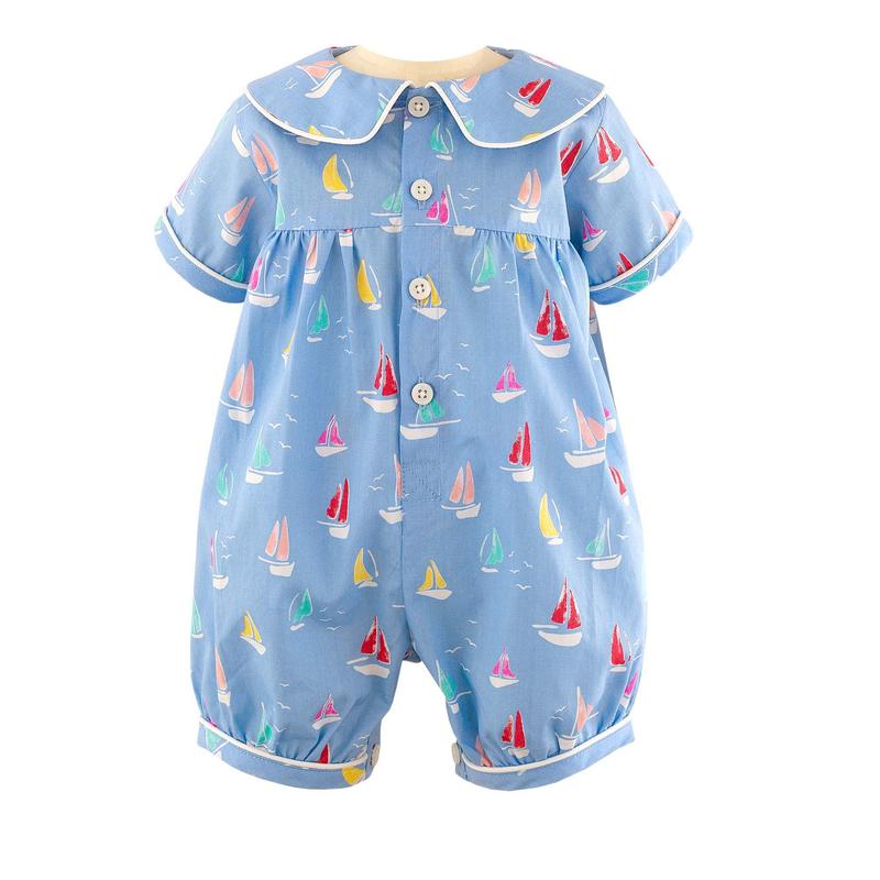 Blue Sailboat Babysuit