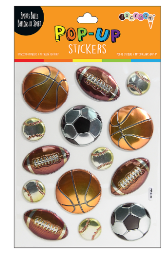 Sports Balls Pop-Up Stickers