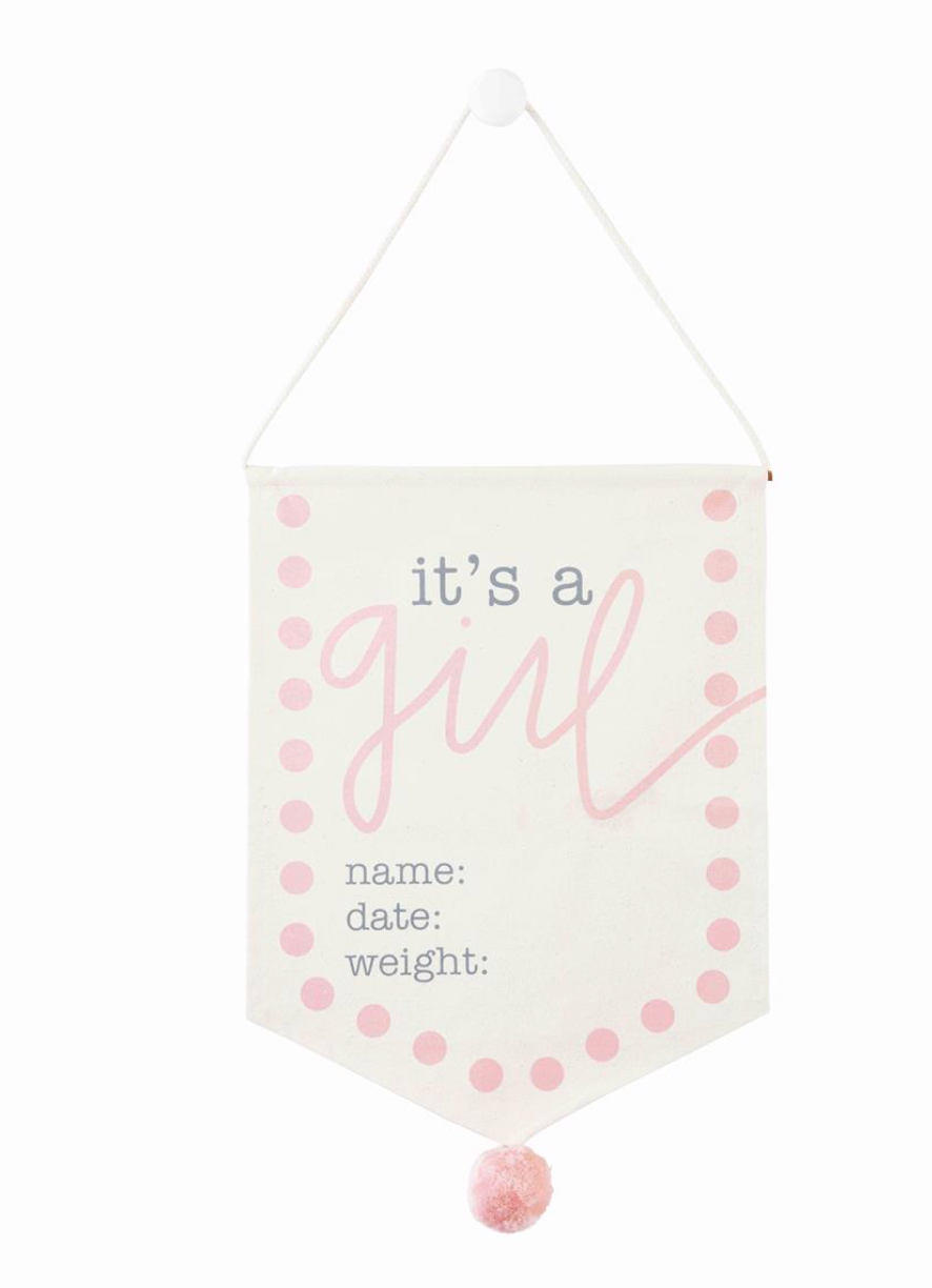 GIRL NEW BABY CANVAS SIGN