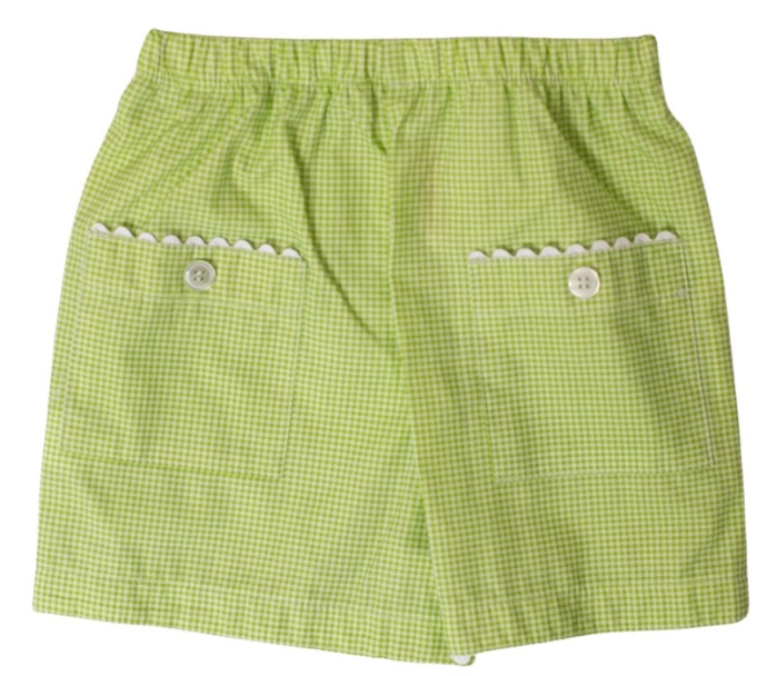 Two Pocket Shorts Sweet Green Gingham