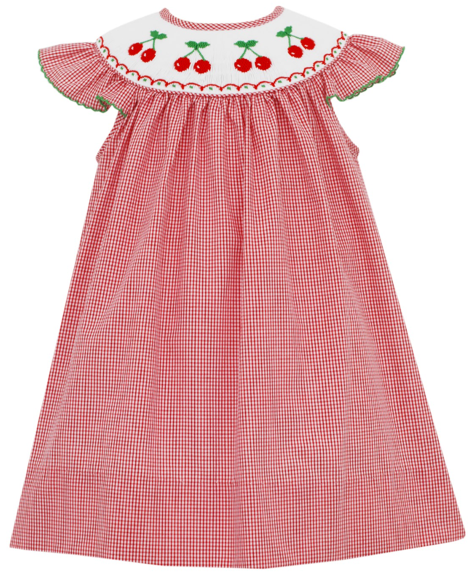 CHERRIES ANGEL WING BISHOP Dress Red 131R