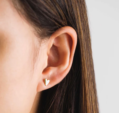 Everly Heart Stud Earrings - Gold