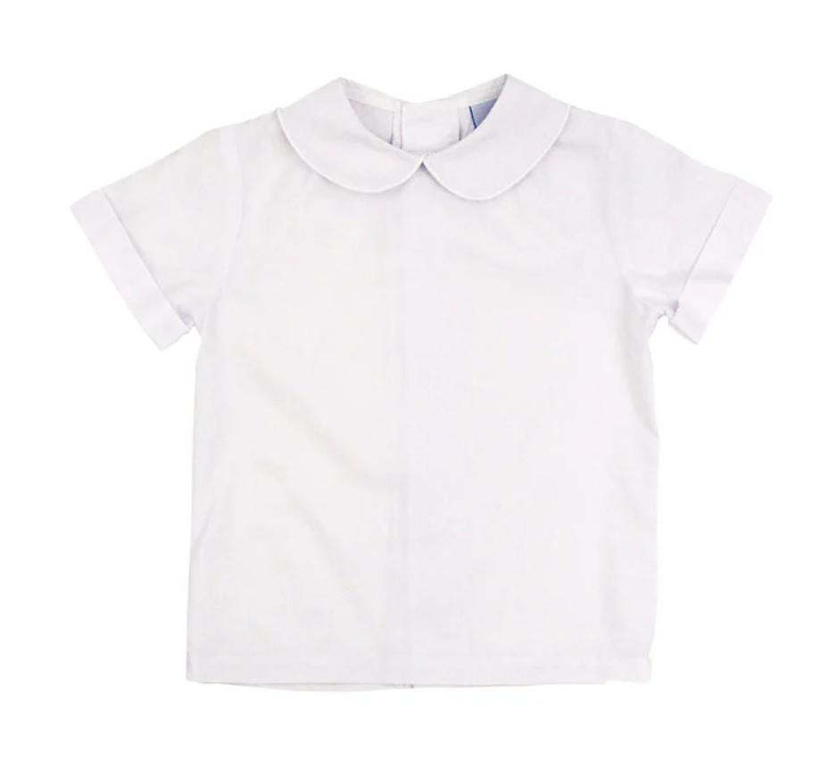 Boys Short Sleeve Piped Button Back Shirt