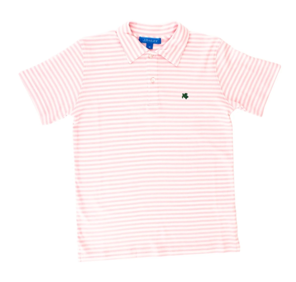 Henry Short Sleeve Polo Pink White