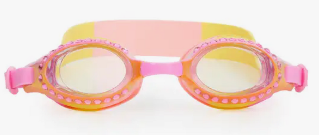Ombre Orange Pink Swim Goggles
