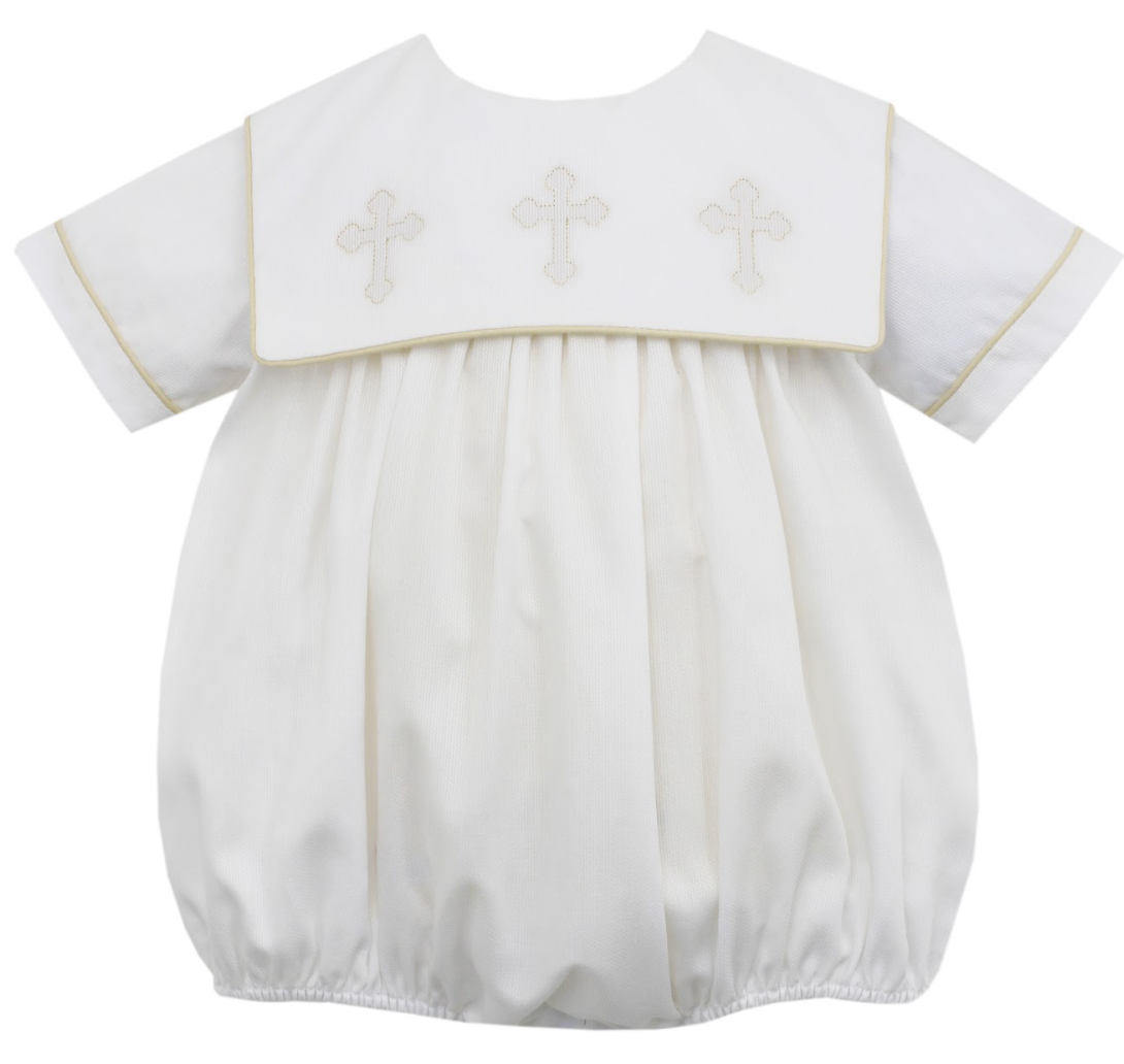 CROSSES White Pique Boy's Bubble Square collar 202