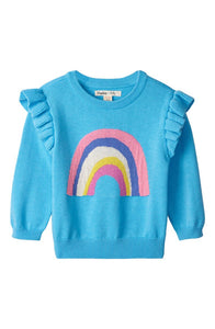 Rainbow Ruffle Sleeve Sweater