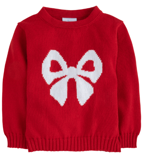 Intarsia Sweater Red Bow