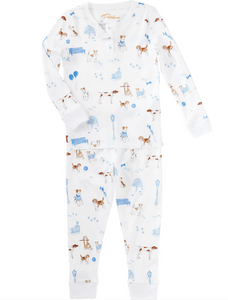 Blue Pawprints Pajama Set