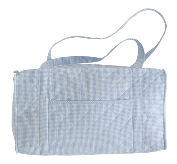Quilted Luggage Duffle - Light Blue