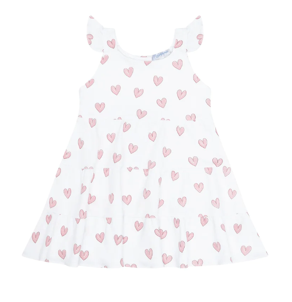 Heart Print Ruffle Dress