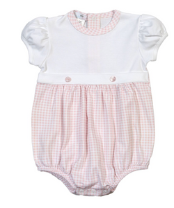Olivia Pink Gingham Button Bubble
