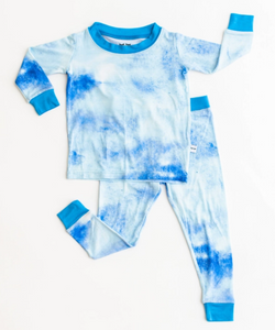 Blue Watercolor Bamboo Two Piece Pajama