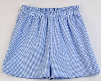 Pleat Front Blue Check Short Set 64800A