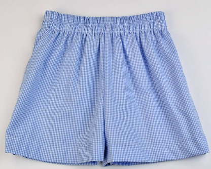 Pleat Front Blue Check Short Set 64800A