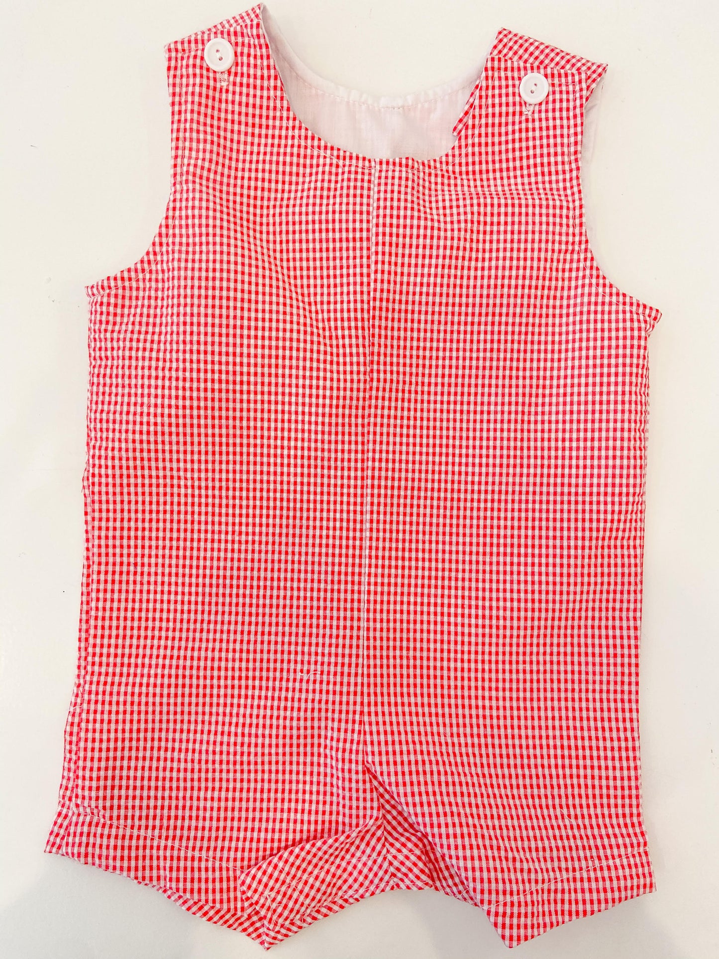 Red Seersucker Shortall