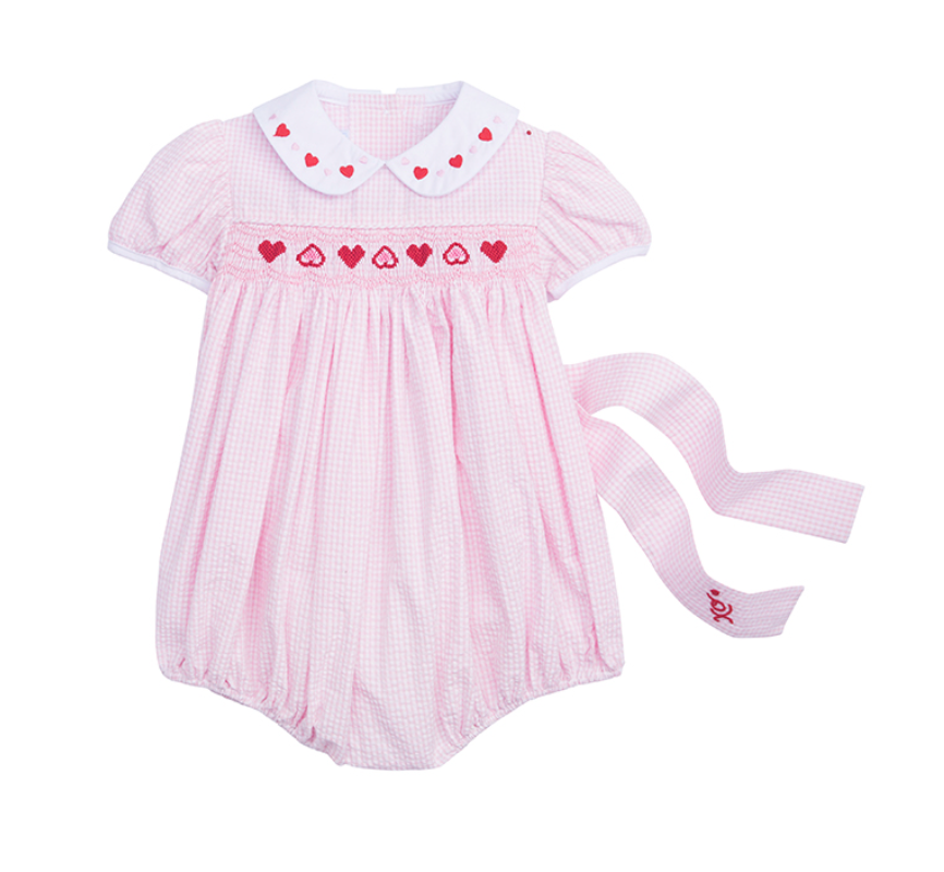 Heart Smocked Peter Pan Bubble
