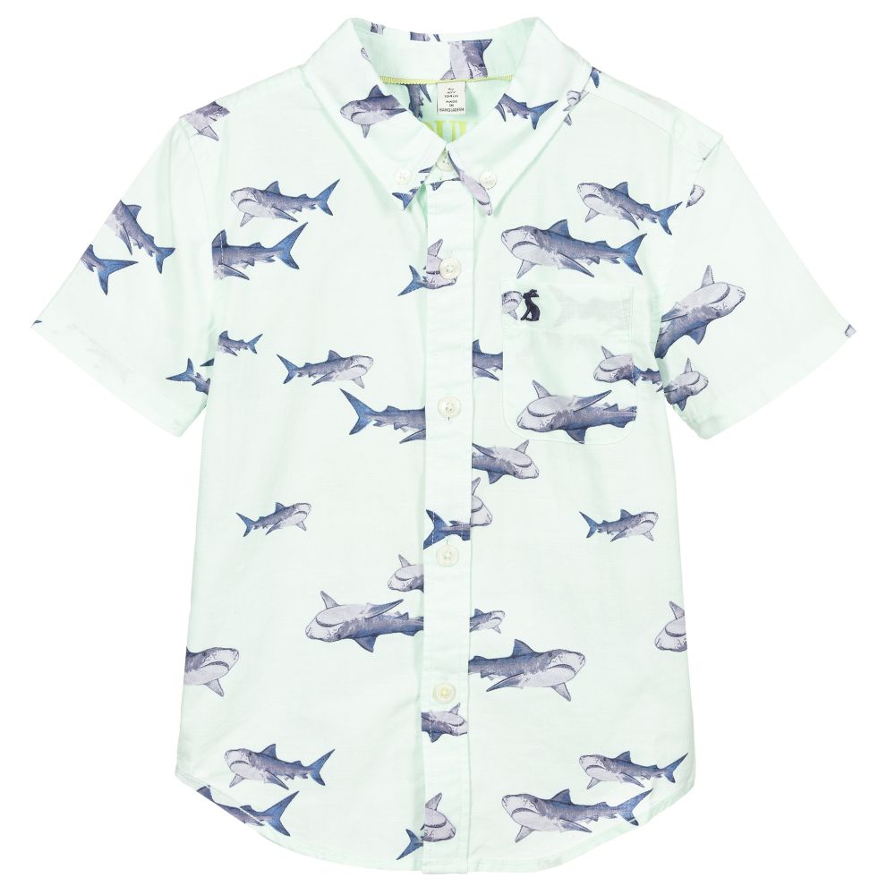 Green Shark Printed Shirt