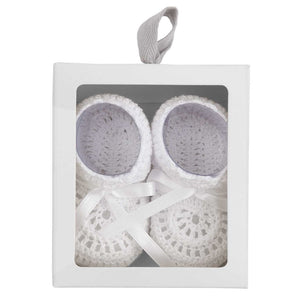 White Crocheted Bootie