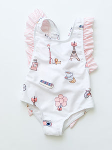 Paris Swimsuit Ruffle - Toddler Girls