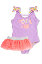 Load image into Gallery viewer, Pool Hair Swimsuit skirt-Swim 4-6 girls