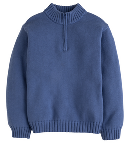 Quarter Zip Sweater Gray Blue