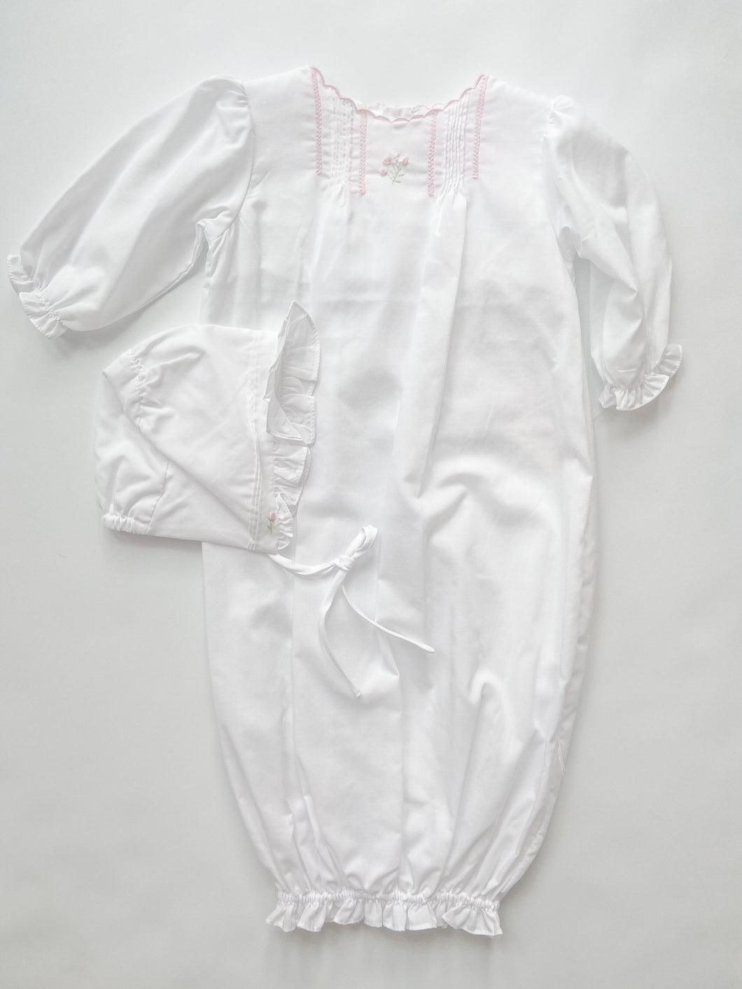 White Gown and Hat Set - Infant