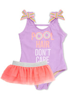 Load image into Gallery viewer, Pool Hair Swimsuit skirt-Swim 4-6 girls