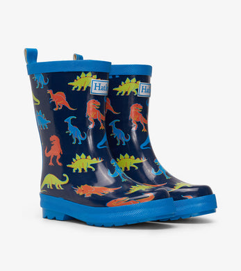 Linework Dinos Shiny Rain Boots