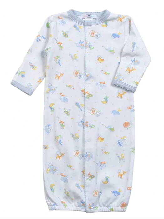 Blue ABC Baby Pima Converter Gown
