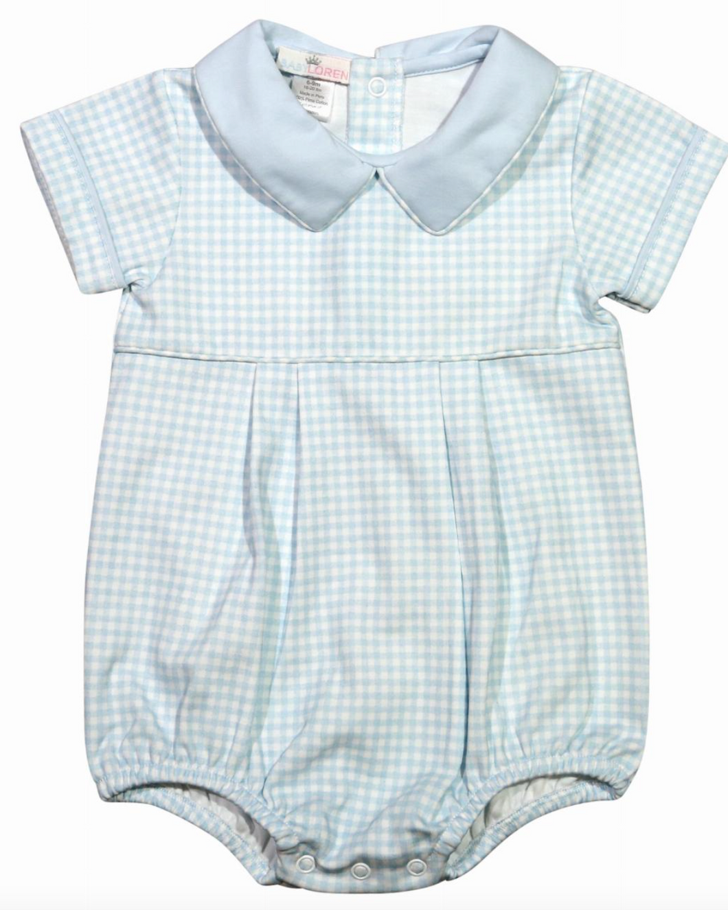 Blue GINGHAM BABY COLLAR Bubble GGB-330