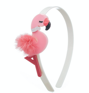 Flamingo Headband Pom Pom