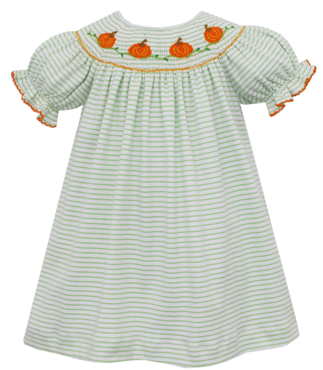 Pumpkins Stripe Bishop Dress 420A